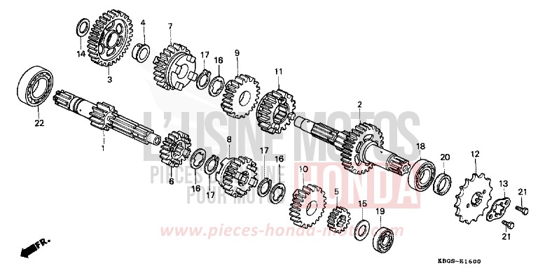 BOITE DE VITESSES de CB Two Fifty TASMANIA GREEN ME (G142) de 1994